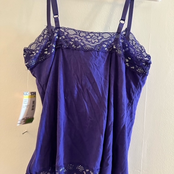 Bongo tank top built in bra glistening in purple size large - Picture 3 of 7